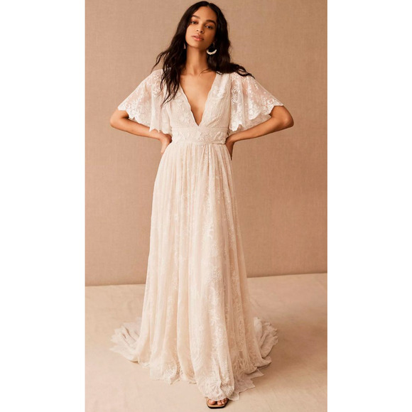 BHLDN Katarina Lace Wedding Dress Anthropologie Plus Size 22W NWT - Picture 2 of 6